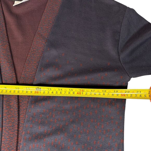 Marc Lauge By the Sea Long Cardigan Women's M Open Front Rusty Brown Cheetah - Picture 4 of 7